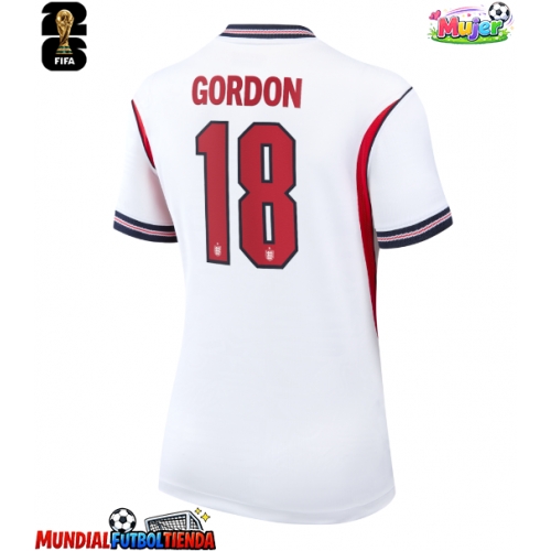 Camiseta Inglaterra Anthony Gordon #18 Primera Equipación Replica Mundial 2026 para mujer mangas cortas